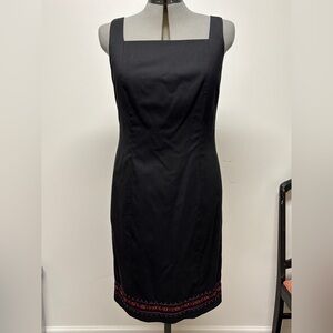 Ann Taylor LOFT Elegant Black Sleeveless Dress Black Embroidered dress